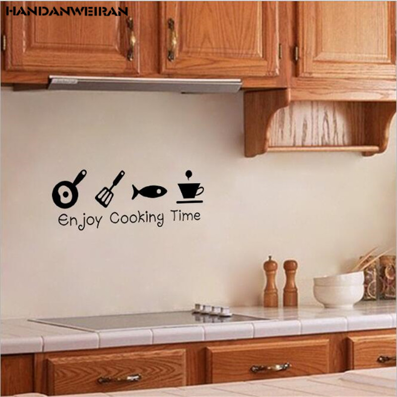 Home Cooking Is The Best - Black 'Enjoy Cooking Time' Kitchen Wall