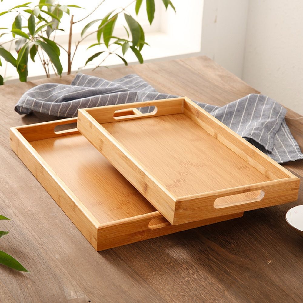 Home Cooking Dishes - Retro Rectangular Storage Tray household Bamboo