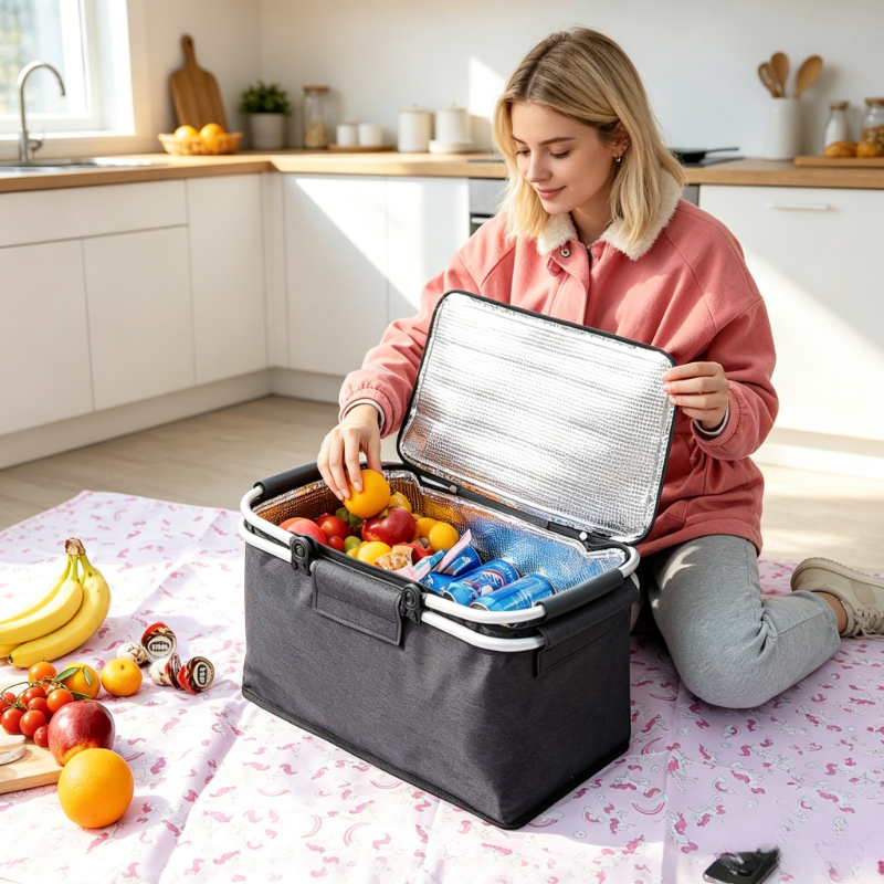 Home Cooking Food - Foldable Large Capacity Insulated Picnic Bag,