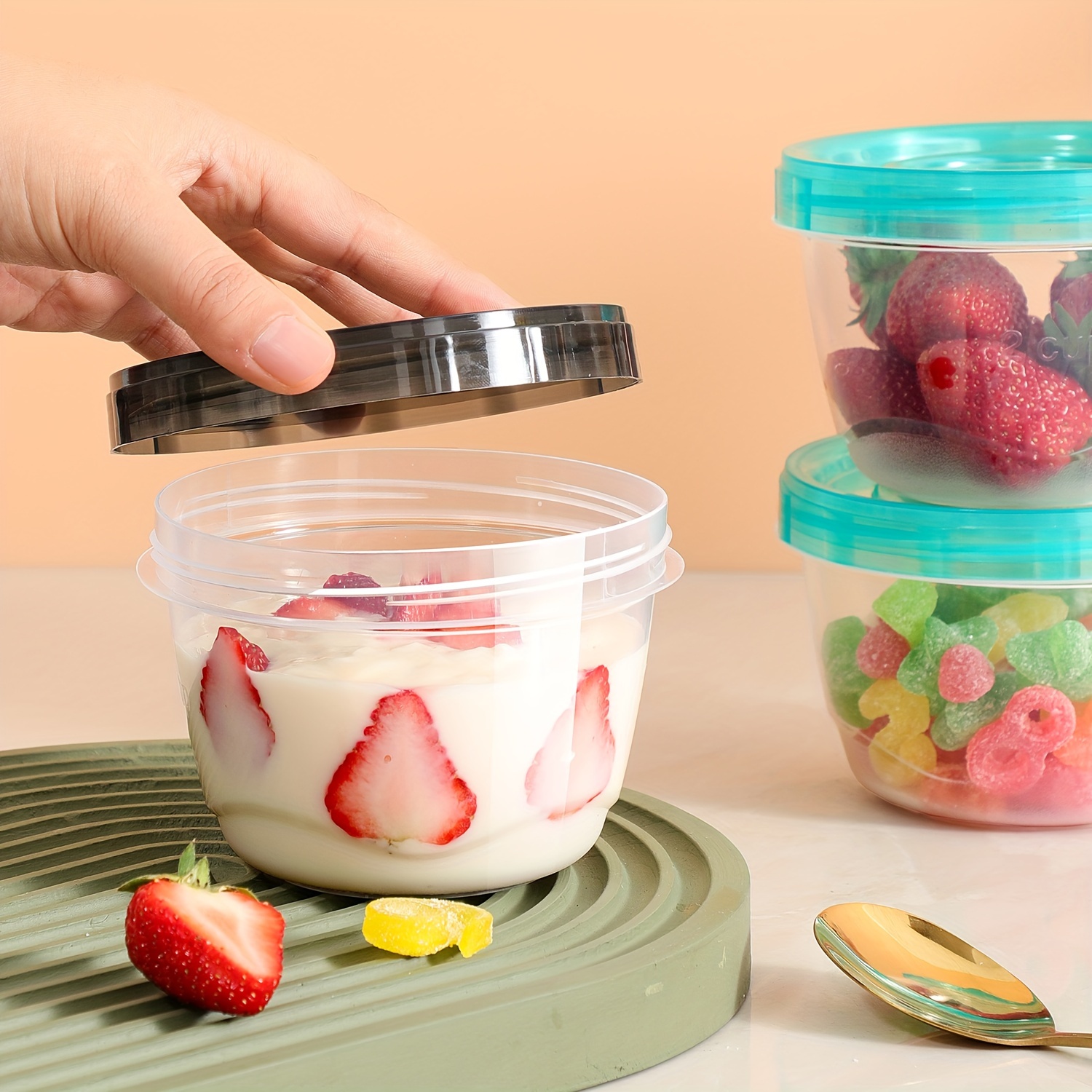 Home Cooking Food - 2 Transparent Sealed Food Storage Containers