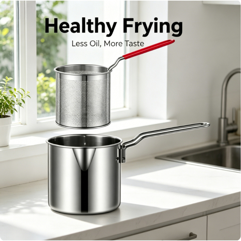 Home Cooking In French - Stainless Steel Deep Fryer Pot With