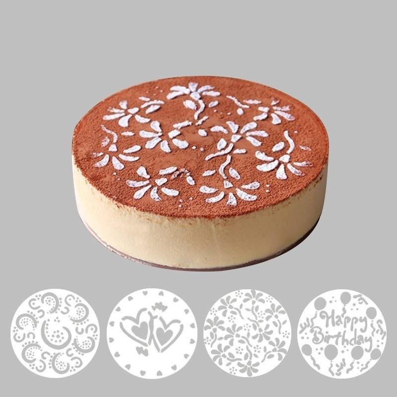 Home Cooking Help - 4Pieces/lot Cake Stencils Latte Art Birthday