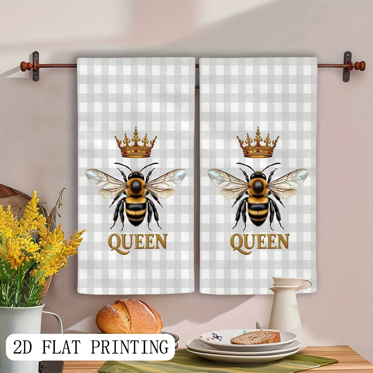 2Pcs, Plaid Queen Bee Garden K - Home Cooking Queen recensie en prijs