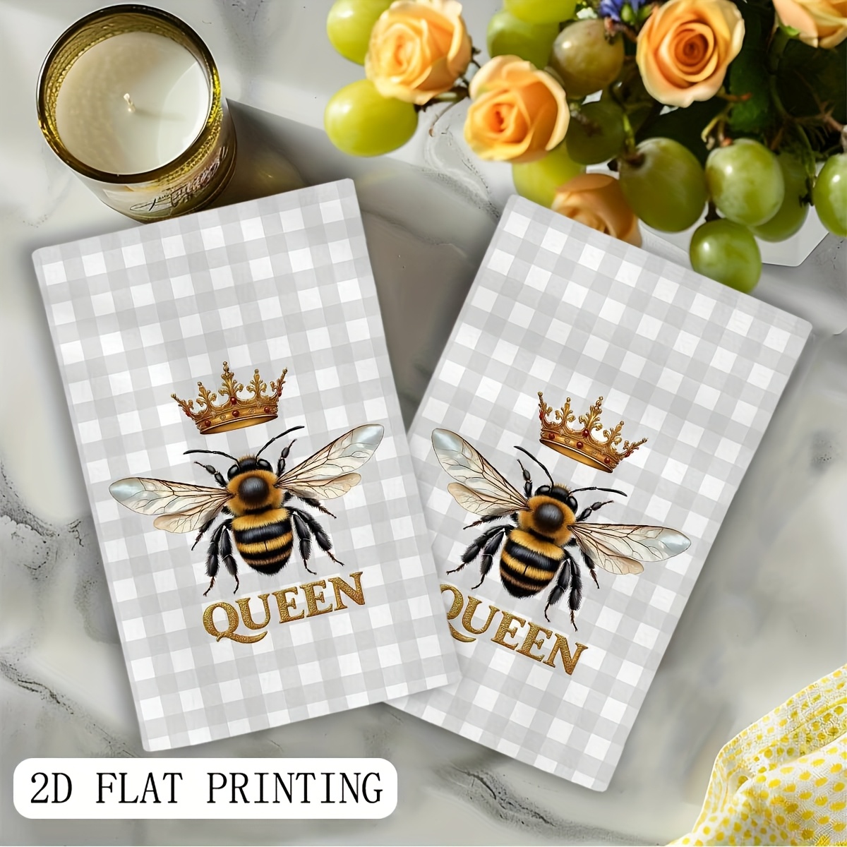 2Pcs, Plaid Queen Bee Garden K - Home Cooking Queen recensie en prijs