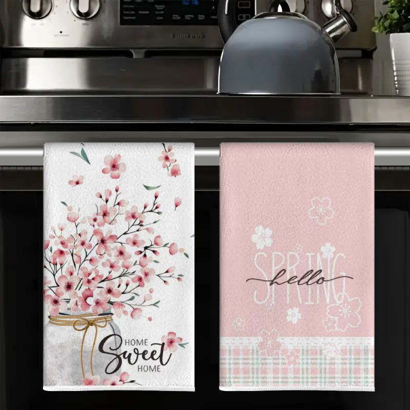 4Pcs, Spring Pink Floral Kitch - Home Cooking Is The Best recensie en prijs