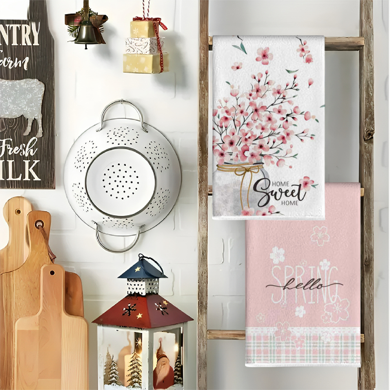 4Pcs, Spring Pink Floral Kitch - Home Cooking Is The Best recensie en prijs