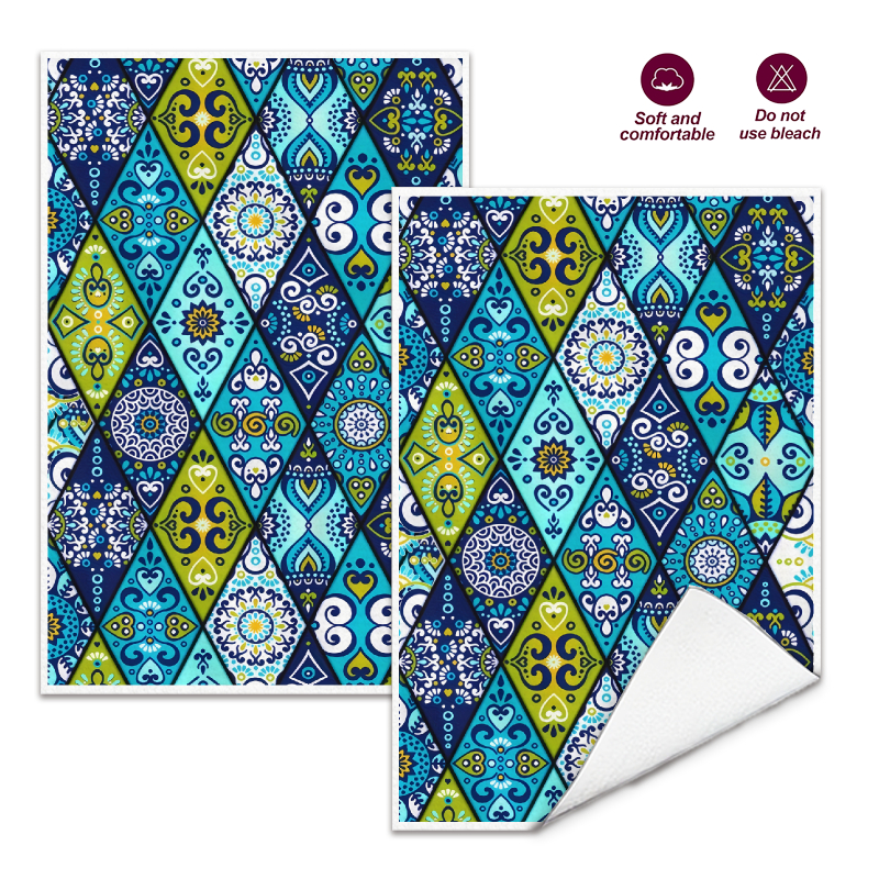 2Pcs, Blue-Green Mandala Kitch - Home Cooking Is The Best recensie en prijs