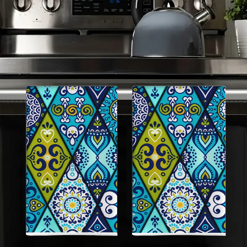 2Pcs, Blue-Green Mandala Kitch - Home Cooking Is The Best recensie en prijs
