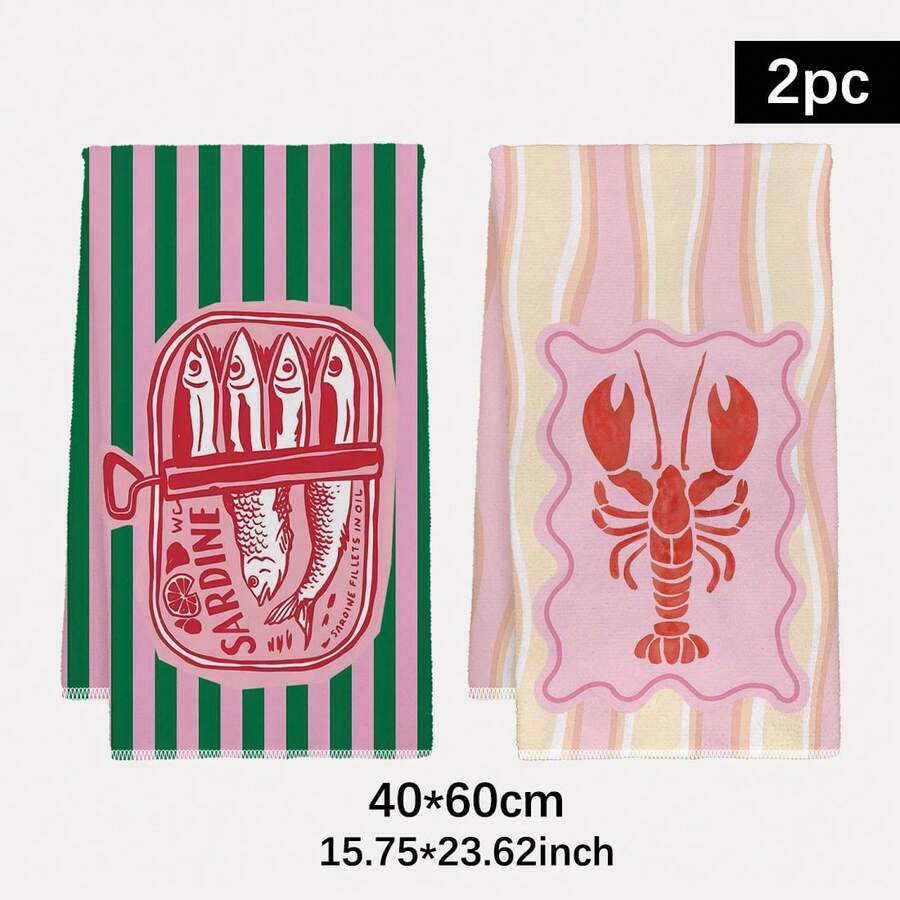 2Pcs, Pink and Green Striped S - Home Cooking Is The Best recensie en prijs