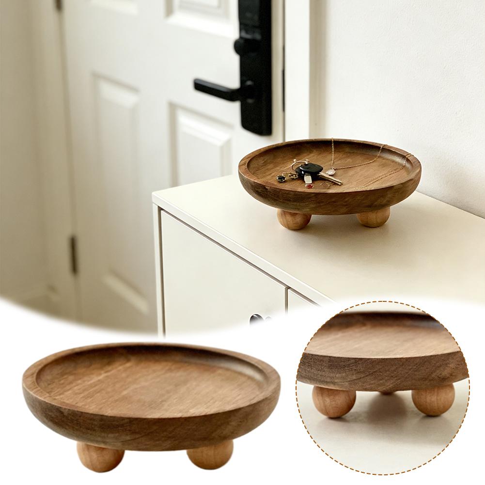 Round Solid Wood Tray Key Jewe - Home Cooking Dishes recensie en prijs