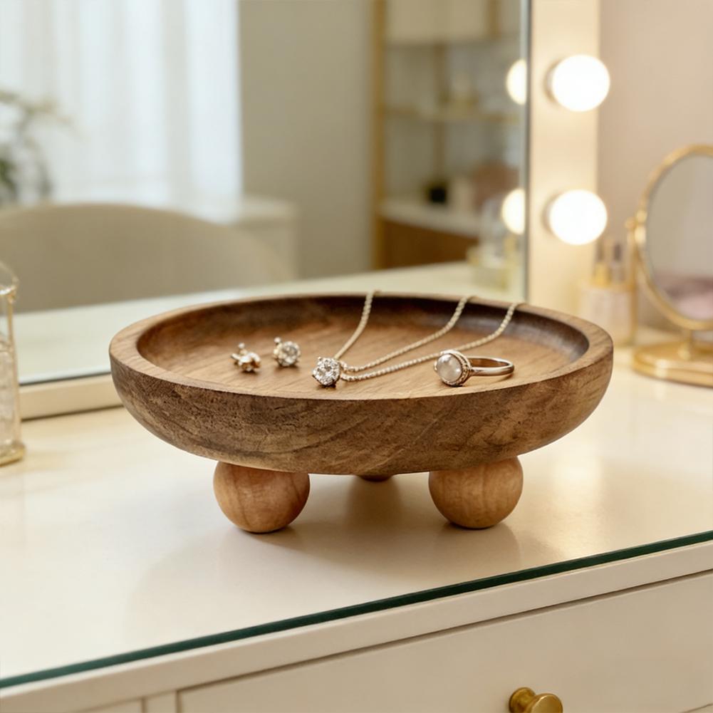 Round Solid Wood Tray Key Jewe - Home Cooking Dishes recensie en prijs