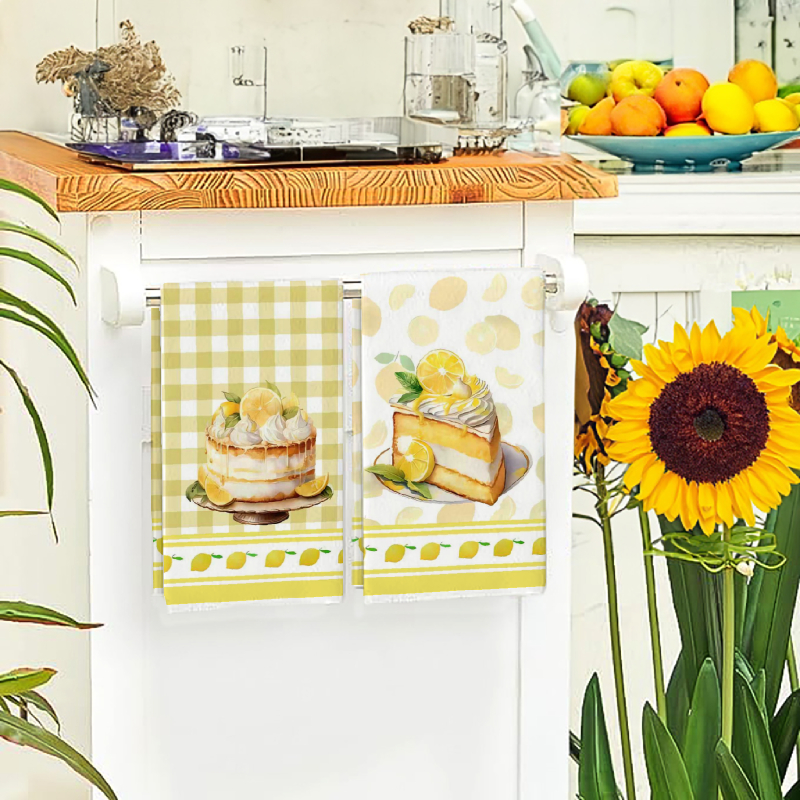2Pcs, Yellow Kitchen Towels, 4 - Home Cooking Is The Best recensie en prijs