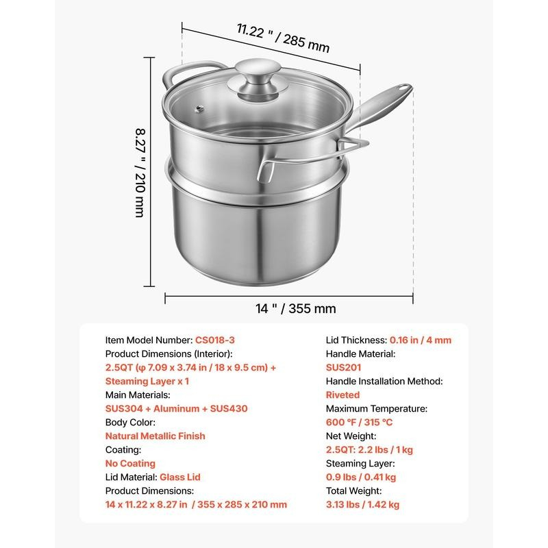 2.5 QT Multi-Use Cookpot Steam - Home Cooking Meal recensie en prijs