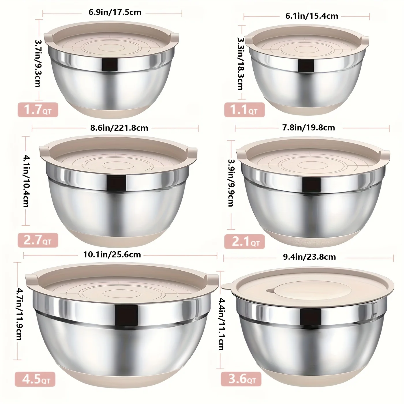 Set of Mixing Bowls Made of St - Home Cooking Food recensie en prijs
