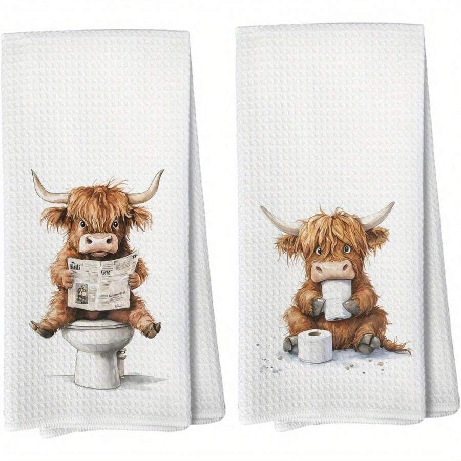 2Pcs, Newspaper Highland Cow K - Home Cooking Is The Best recensie en prijs
