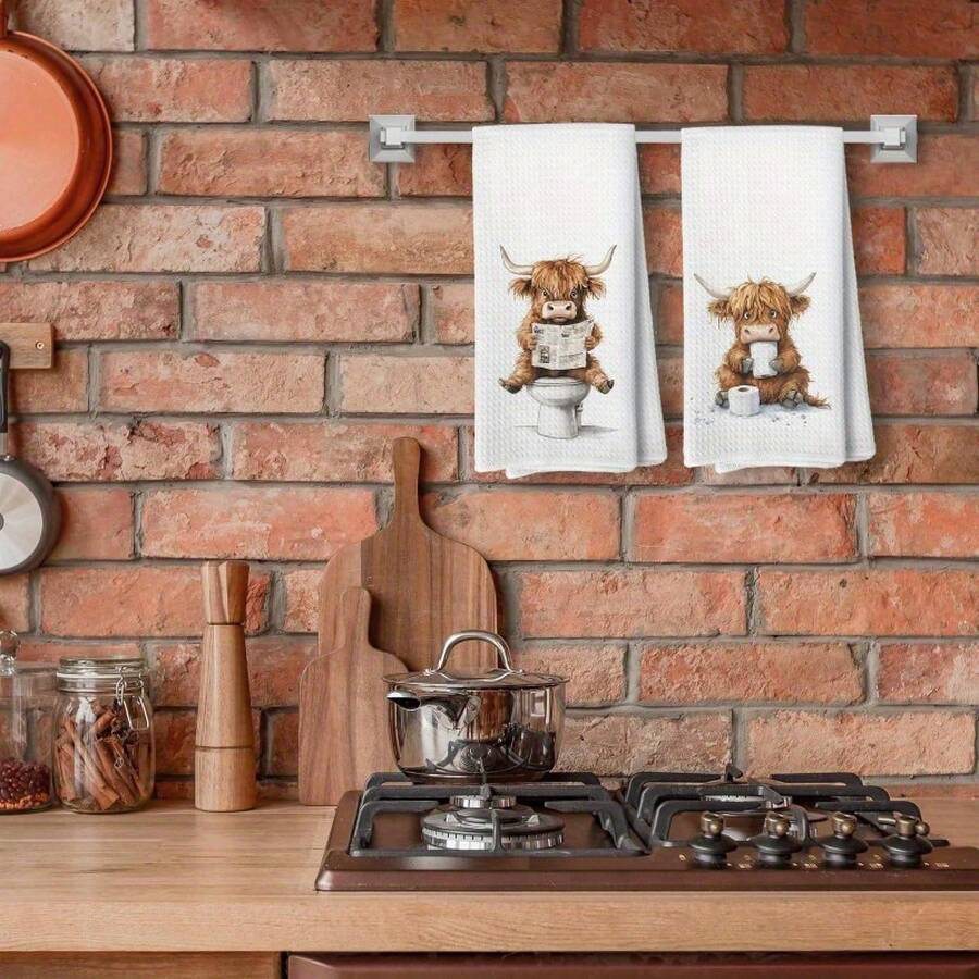 2Pcs, Newspaper Highland Cow K - Home Cooking Is The Best recensie en prijs