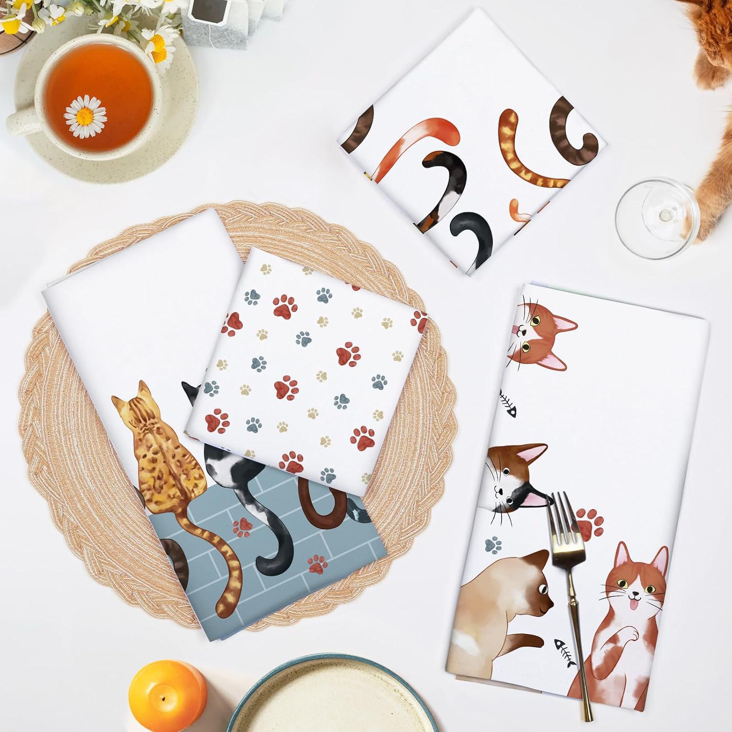 4Pcs, Cat Paw Print Tail Kitch - Home Cooking Is The Best recensie en prijs