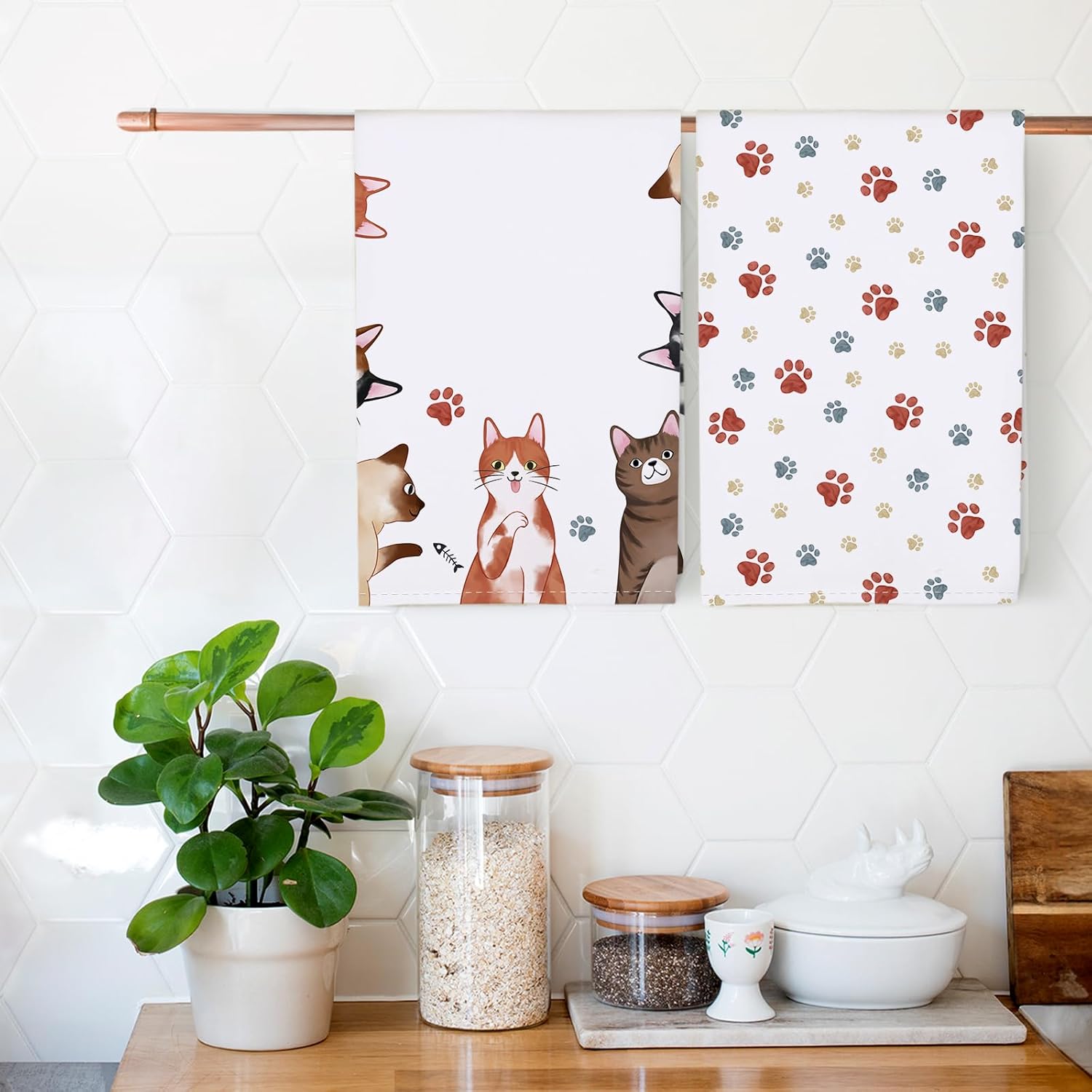 4Pcs, Cat Paw Print Tail Kitch - Home Cooking Is The Best recensie en prijs
